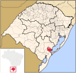 Locator map of Pelotas in Rio Grande do Sul